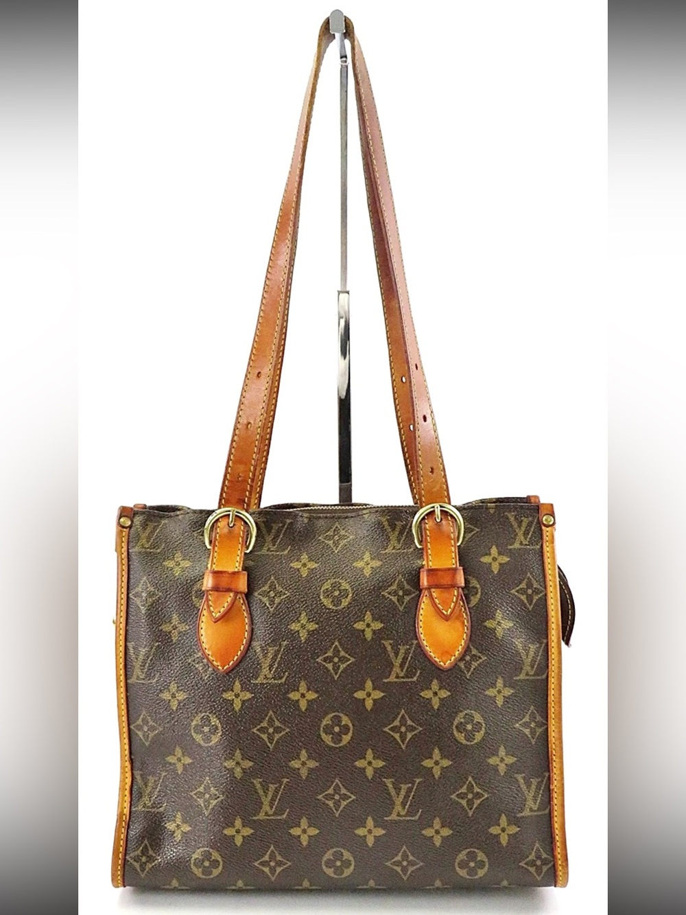 Louis Vuitton Monogram Canvas Tote with Tan Leather Trim